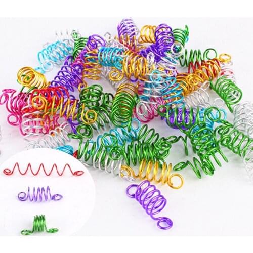 Metal Spring African Hair Rings Beads Cuffs Tubes Charms Dreadlock Dread Hair Braids Jewelry Decoration Accessories Gold Silver
