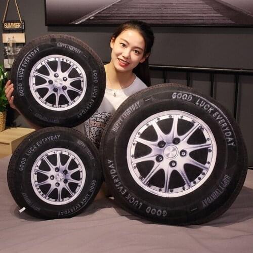 Stuffed Plush Tire Toys Pillow Kawaii Sleeping Pillow Cute Creative Tire Pillow Doll Plush Toy Children Birthday Present