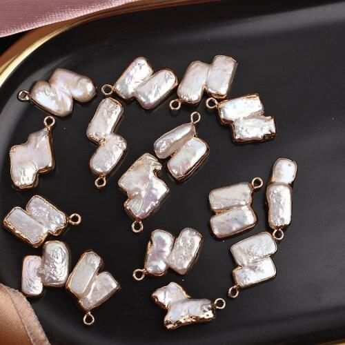Natural freshwater pearl baroque edging pearl Irregular loose beads Gilt Naked beads earrings pendant making DIY clothing 20mm
