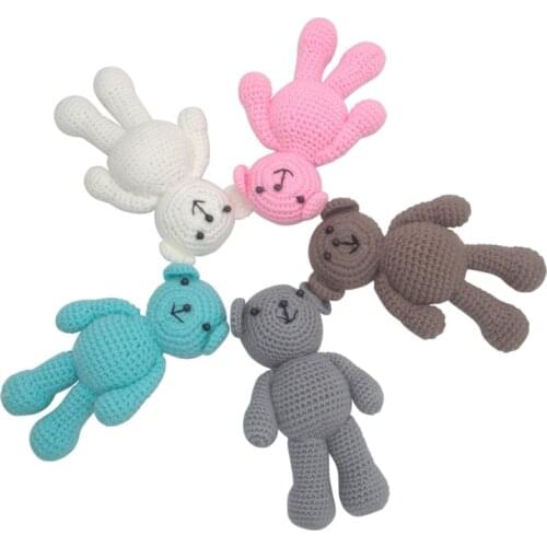 Newborn Baby Girl Boy Bear Photography Prop Photo Crochet Knit Toy Cute Gift 20CM Teddy Bear Toy Cute Dress Pendant Dolls Decor