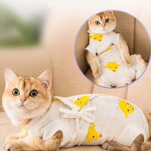 New Spring Summer Cat Sterilization Suit Anti-licking Surgery After Recovery Pet Care Clothes Breathable Cats Weaning Suit