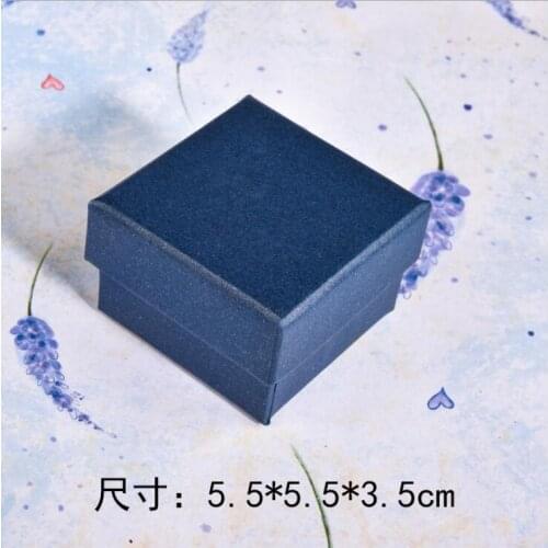 Wholesale 12Pcs/Lot Blue Kraft Paper Jewelry Boxes Gift package Boxes Organizer Charms Ring Watch Earring Jewelry Boxes 2019 New