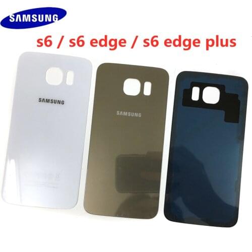 Original For Samsung S6 / S6 edge / S6 edge plus Battery Back Cover Glass Door Housing Replacement Repair Parts Case
