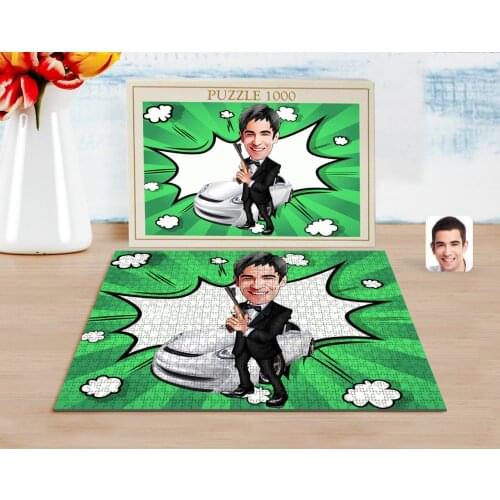 Personalized Men 'S Agent Caricature of 1000 Piece Professional Puzzle-1