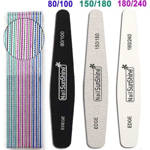 Sandpaper Nail File Sanding Buffer Block 100/180 Pedicure Manicure Buffing for Gel Polish Beauty Tools Nail Files Grey Boat