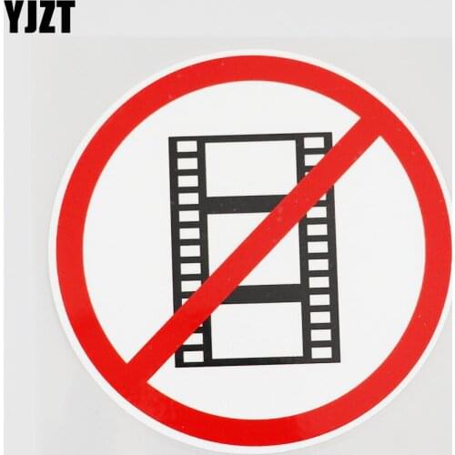 YJZT 11.1CMX11.1CM Warning Signs PVC Decal Prohibit Film Car Sticker Individualization 11B-0177