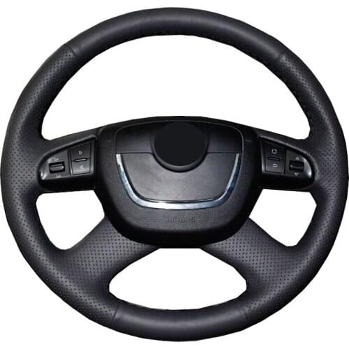 Hand Sewing Car Steering Wheel Cover Wrap Leather Suede For Skoda Octavia Roomster Fabia Superb Yeti 2008 2009 2010 2011-2013