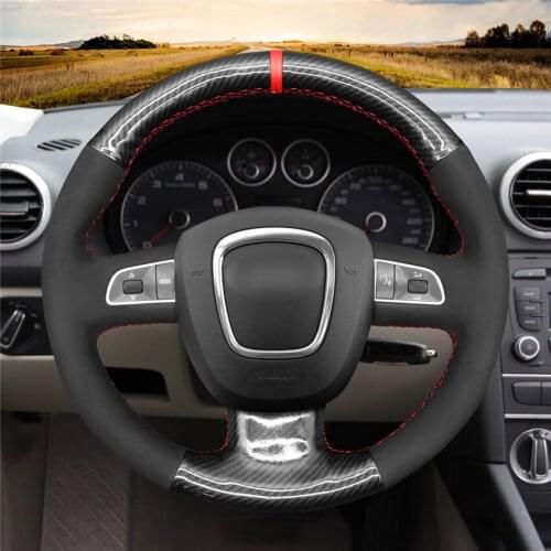DIY Anti-Slip Wear-Resistant Steering Wheel Cover For Audi A4 B8 Avant A5 8T A6 C6 A8 D3 Q5 8R Q7 Car Interior Decoration