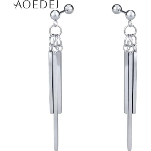 AOEDEJ Punk Rock 316L Stainless Steel Stud Earrings for Men Kpop Ear Studs with Tassel Male Biker Jewelry Gothic Earrings