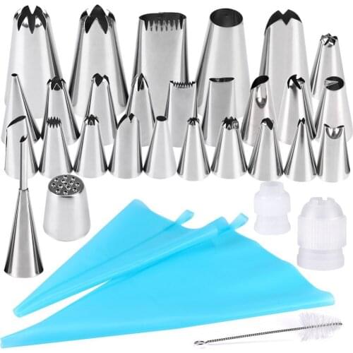 32pcs Silicone Pastry Bag Tips Kitchen DIY Piping Nozzle Cream Reusable Pastry Bags Cake Decor Bakeware Tools