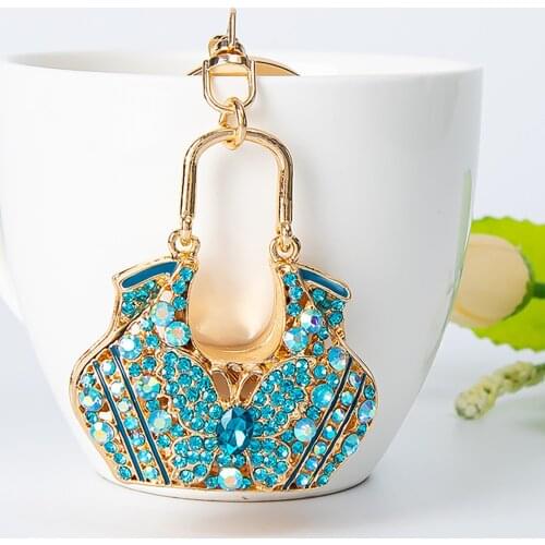Cute Keychains Butterfly Bag Rhinestone Keychains for Women Key Chain 2021 Fashion Jewelry Accessories Gift Llaveros Para Mujer