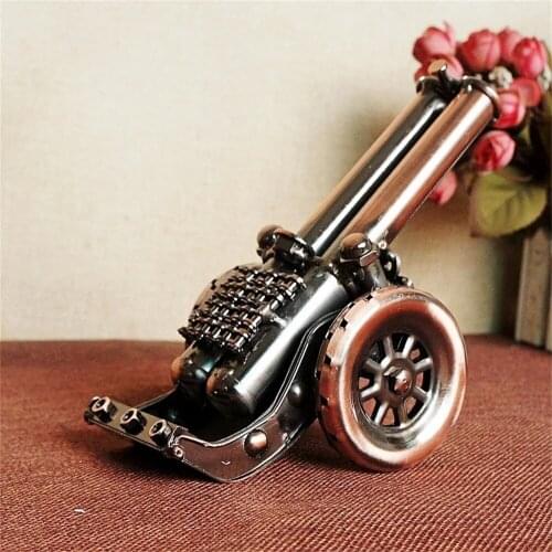 Antique Weapon Decoration Door-Shaped Mortar Cannon Pure Hand Retro Iron Art Small Steel Cannon Model P002