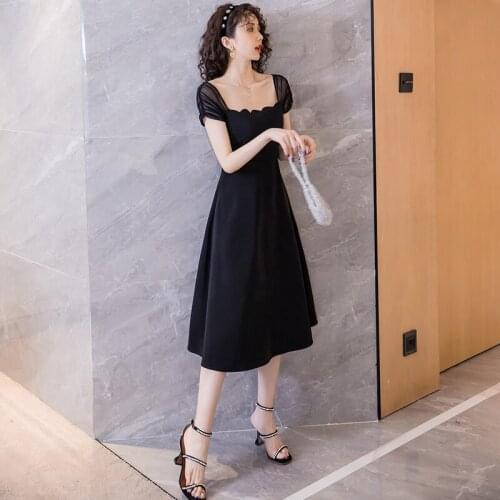 Summer New Temperament Net yarn patchwork Short sleeve Petal collar dress Women Sexy midi dress Fashion Vacation Dresses