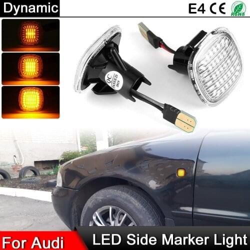 1 Pair For Audi A3/8L 97-03 A4/8D 94-01 A4/S4 B5 94-99 A8 94-02 LED Side Marker Light Amber Turn Signal Blinker Indicator Lamp