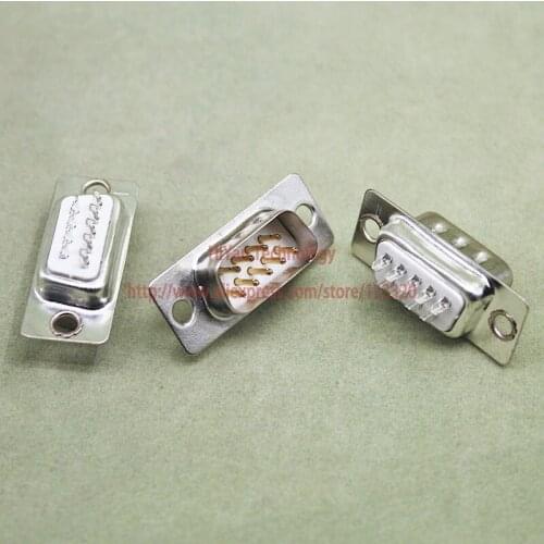 10pcs/lot) RS232 White Parallel Serial Port DB9 9 Pin D Sub Male Wire Solder Connector DB9 Socket Plug COM Adapter