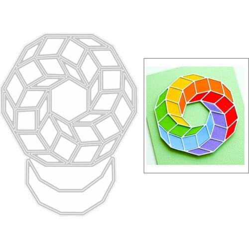 2020 New 3D Circle Wreath Metal Cutting Dies For Square Pattern Embossing Decoration Greeting Card Paper Scrapbooking No Stamps