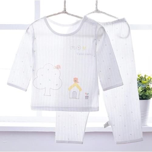 2020 Modal Kids Pajamas 2-8y Super Comfortable Full Sleeve Children Sleepwear Baby Girl Boys Pyjamas Clothing Set Summer Spring