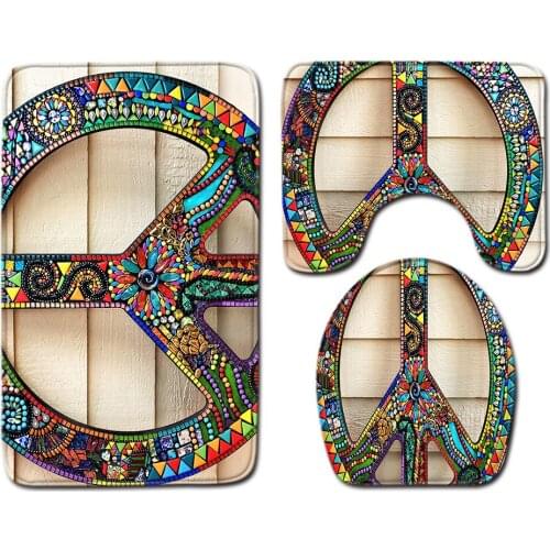 3pcs/set Vintage Cartoon Print Anti-slip Bathroom Floor Mat Home Decor Shower Non-Slip Rug Bath Door Mats