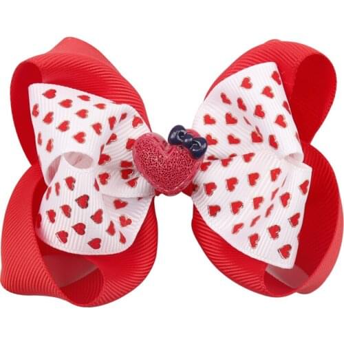 30 pcs/lot , 4 inch Hot-selling new double ribbon bow knot hair clip love valentine festival tiara hair fashion accessories