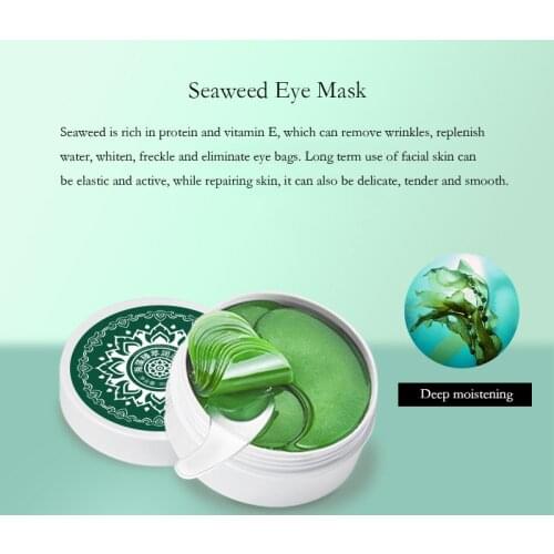 60pcs Golden Eye Mask Seaweed Eye Patch Moisturizing Remove Dark Circles Anti Wrinkle Collagen Polypeptide Astaxanthin Skin Care