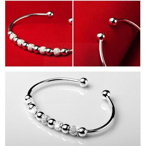 Nine Revolving Bead Bracelets Fashion Cupronickel Silver-plated Exquisite Bracelets Womens Jewelry M9U6