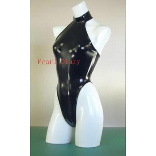Brand Sexy PVC Faux Leather Halter Bodysuit Teddies Erotic Lingerie High Cut Body Suit Leotard Catsuit Club Party
