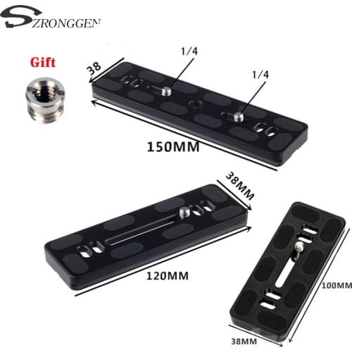 Camera Quick Release Plate PU100/PU120/PU150 Metal Bracket Tripod Monopod with 1/4" Screw for Tripod Ball Head Arca Swiss