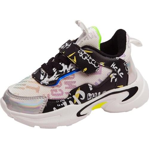 2020 Winte Kids Sports Shoes Children Casual Boys Patchwork Running Sneakers Fashion Autumn Graffiti Girls NonslipStudent Shoes