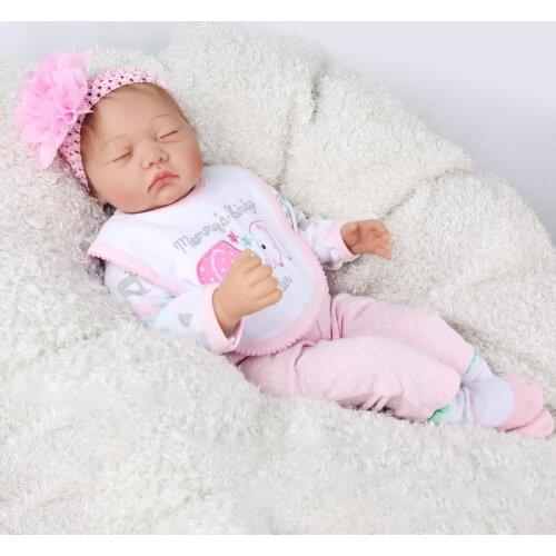 Kids interactive toys bebe reborn doll real newborn babies rag doll lifelike closed eyes silicone baby for girls Gift Growth