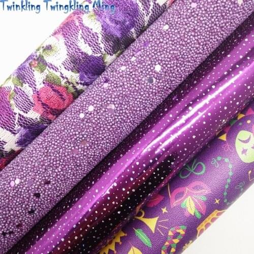 Purple Beading Glitter Leather, smooth glitter Fabric, Rose mesh Glitter Fabric For Bow A4 21x29CM Twinkling Ming XM027D