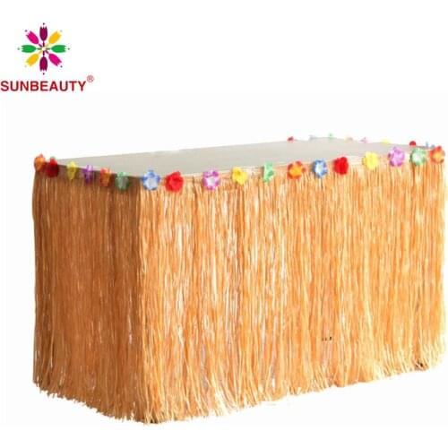 Hawaii Party Tropical Decorations 1pc Hawaiian Party Table Skirt Wedding Happy Birthday Summer Luau Beach Party Decor Supplies