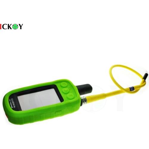 Flexible Replacement Long Range Antenna (Yellow) + Silicone Protect Case Skin for Handheld GPS Garmin Alpha100 Alpha 100