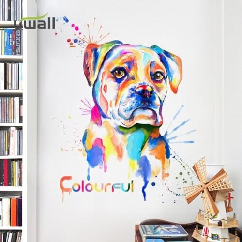 Creative Painting Dog Wall Stickers Home Decor Living Room Bedroom Background Wall Decoration Self Adhesive Room Decor Sticker