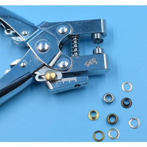 Leverage Fasten Plier with 100 Sets Metal Eyelets Washer Stomatal Rivet DIY Apparel Scrapbooking Craft Kit Sewing Punch Tool