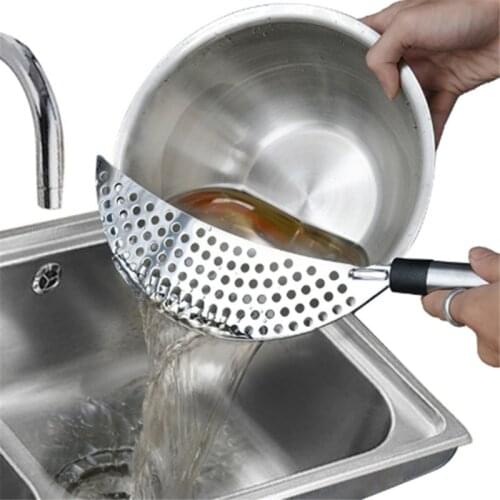 Stainless Steel Kitchen Clip On Pot Strainer Drainer For Draining Excess Liquid Universe Draining Pasta Vegetable Cookware