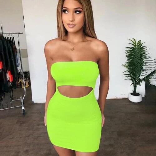 Summer Sexy vintage Hollow Out Strapless Sheath Pencil Mini Dress Bodycon Club Casual brandy Women corset clothes Dropshipping