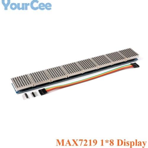 MAX7219 Display Module 8*8 Dot Matrix LED 8 in one Red Common Cathode Digital Tube Control Module With Cable For Arduino