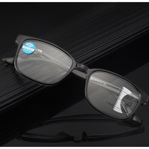 Anti-Blu-ray Progressive Multifocal Reading Glasses Unisex 2021 New Retro Comfortable With Large Frame Zoom Reading Glasses
