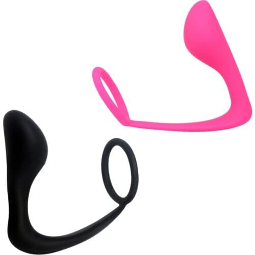 Male Prostate Massage Anal Plug Anal Silicone Prostate Stimulator Butt Plug Delay Ejaculation Ring Sex Toys for Men Gay Fetish