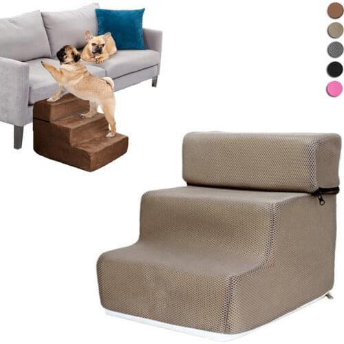 Anti-slip 3 Steps Dog Stairs for Dogs Small Removable Pet Cat House Ramp Ladder Puppy Dogs Bed Stairs Dog Ladder Pet Supplies