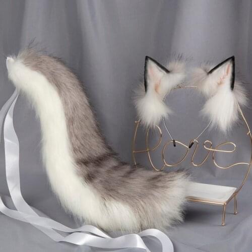 New Gray Wolf Wolves Eras Hairhoop Tail Set Cosplay Prop Anime Game Halloween Costume Accessories Handmade Work Lolita Headdre