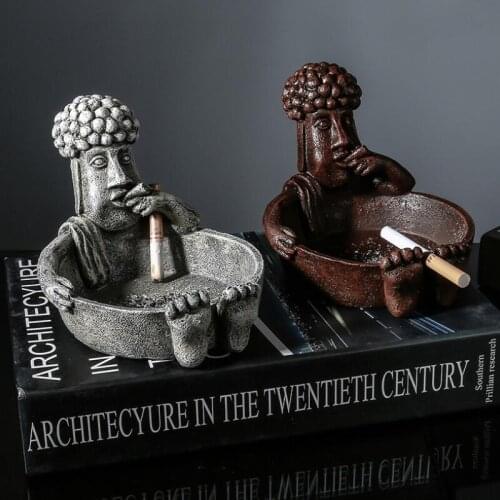 Easter Stone Statue Ashtray Creative Resin Funny Moai Portable Ashtray Home Decoration Desk Accessories Gift for Boyfriend