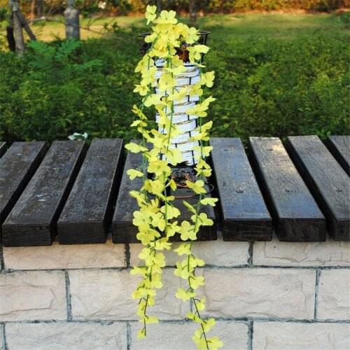 Hanging Flower Plant Artificial Vine Flowers Silk Fake Wisteria Ivy Vine Garden Home Wedding Party Decor Valentines Day Gift