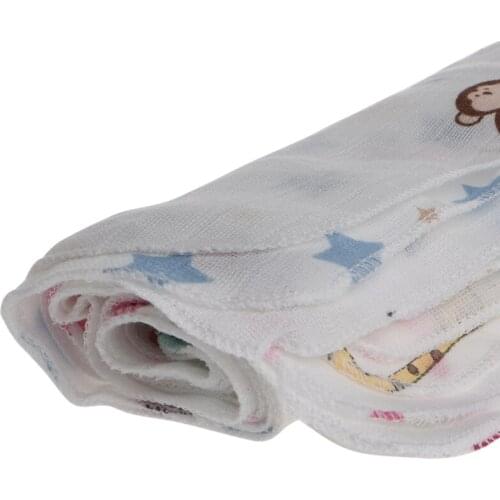 10pcs Baby Infant Towel 28*28cm Muslin Towel Handkerchiefs Two Layers Wipe Towel GXMB