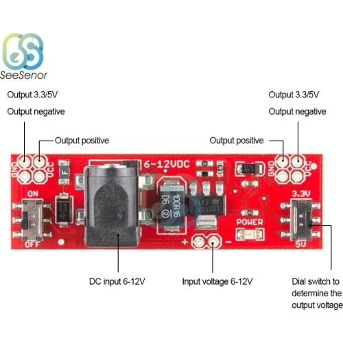 DC6-12V to DC3.3V/5V Step-down Power Supply Module 1A Buck Board DC-DC Converter Voltage Regulator