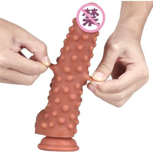 AV stick dildo manual corn cob penis double liquid silicone knead soft female masturbation device adult toys