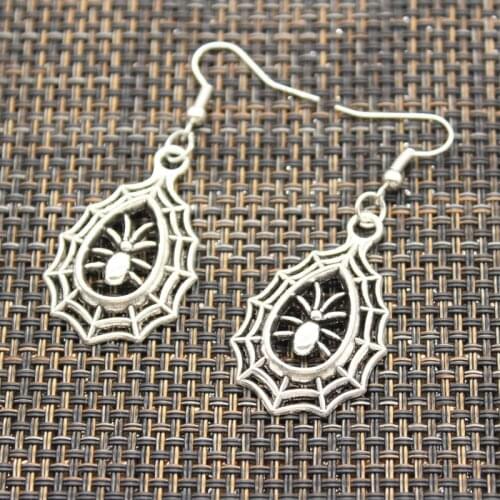 New Fashion Handmade Spider Cobweb Halloween Pendants DIY Earrings For Women Party