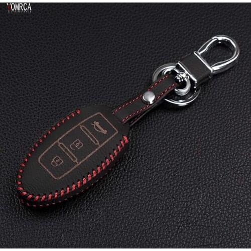 Special offer top layer Leather remote control car keychain key cover Case for Nissan Tidda Livida X-Trail T31 T32 3 buttons