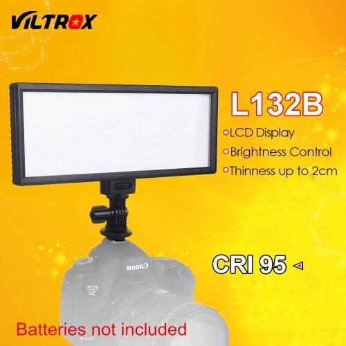 Viltrox L132B Camera LED Light Ultra Thin LCD Display Dimmable Studio LED Light Lamp Panel for DSLR Camera DV Camcorder
