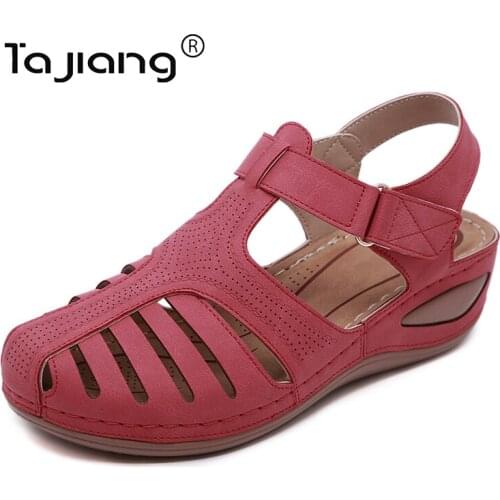 Ta Jiang Authentic New summer European and American fashion soft and comfortable slope with toe sandals beach shoes T298-2